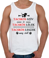 printfashion Tacskós szív és Tacskós lélek! - Férfi atléta - Fehér (4813623)