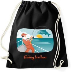 printfashion Fishing brothers - Sportzsák, Tornazsák - Fekete (10429372)