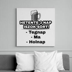 printfashion Hetente 3 nap iszok sört! - Vászonkép - Fehér (6638094)