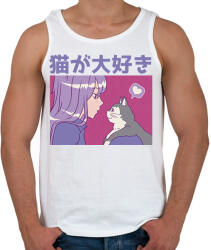 printfashion Animés csaj és cica - Férfi atléta - Fehér (8043196)