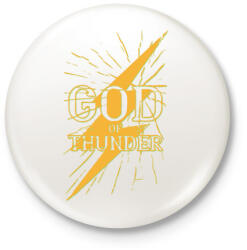 printfashion God of thunder - a mennydörgés istene - Kitűző, hűtőmágnes - Fehér (4608404)