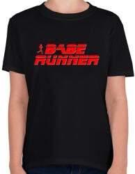 printfashion Babe Runner - Gyerek póló - Fekete (2039983)
