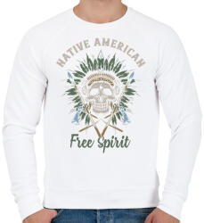 printfashion Indián koponya 02 - Free Spirit - Férfi pulóver - Fehér (4956738)