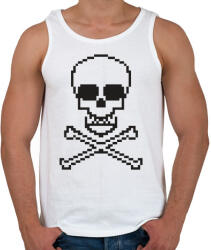 printfashion 8bit koponya - Férfi atléta - Fehér (1171654)