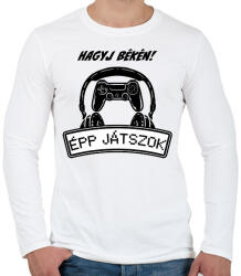 printfashion Hagyj békén épp játszok - Férfi hosszú ujjú póló - Fehér (7456708)