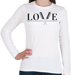 printfashion Love - Fodrász (blakc) - Női hosszú ujjú póló - Fehér (7316642)
