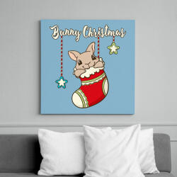 printfashion Bunny Christmas - Vászonkép - Világoskék (14527039)