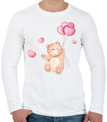printfashion Mackó szív - Férfi hosszú ujjú póló - Fehér (2192774)