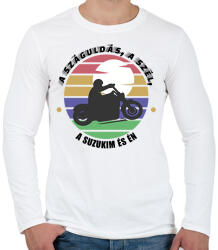 printfashion A száguldás, a szél - Suzuki - Férfi hosszú ujjú póló - Fehér (7205291)