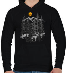 printfashion Szarvasok - Férfi kapucnis pulóver - Fekete (293453)
