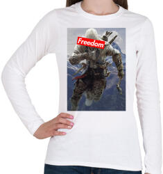 printfashion Assassin's Creed - Női hosszú ujjú póló - Fehér (1912452)