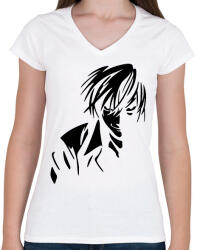printfashion Death Note: Jagami Light - Női V-nyakú póló - Fehér (2685174)