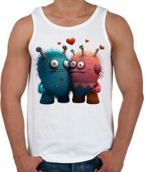 printfashion Vicces Szörnyecskés - cuki, csúnya, szerelmes minta - Férfi atléta - Fehér (11865481)