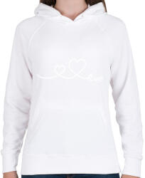 printfashion Szívek love - Női kapucnis pulóver - Fehér (11683446)