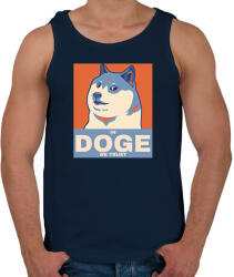printfashion IN DOGE WE TRUST - Férfi atléta - Sötétkék (10738051)