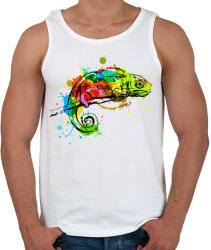 printfashion Színes kaméleon - Férfi atléta - Fehér (1065781)