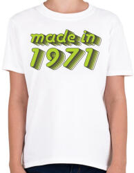 printfashion made-in-1971-green-grey - Gyerek póló - Fehér (484453)