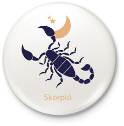printfashion Skorpió minta - Kitűző, hűtőmágnes - Fehér (6273774)