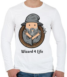 printfashion Wizard 4life - Férfi hosszú ujjú póló - Fehér (1871722)
