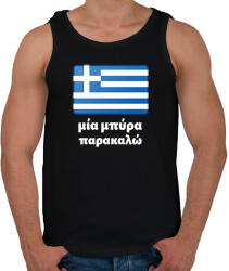 printfashion Egy sört kérek - Mia byra parakalo - Férfi atléta - Fekete (10365428)