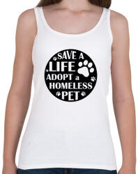 printfashion Save a life - Női atléta - Fehér (13560834)