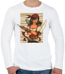 printfashion Kalóz nő - Férfi hosszú ujjú póló - Fehér (15463597)