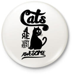 printfashion A macskák fantasztikusak - Kitűző, hűtőmágnes - Fehér (3075277)