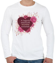 printfashion Legjobb édesanyák május - Férfi hosszú ujjú póló - Fehér (4792898)