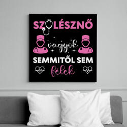 printfashion Szülésznő vagyok - Vászonkép - Fekete (7443247)
