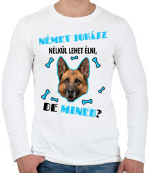printfashion Német juhász nélkül lehet élni, de minek? - Férfi hosszú ujjú póló - Fehér (6929130)