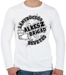 printfashion Lánybúcsús alkesz brigád - Férfi hosszú ujjú póló - Fehér (16489559)