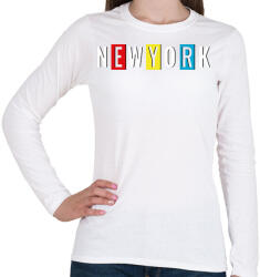 printfashion New York - Női hosszú ujjú póló - Fehér (11380891)