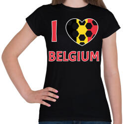 printfashion I love Belgium - Női póló - Fekete (10791381)