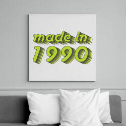 printfashion made-in-1990-green-grey - Vászonkép - Fehér (6622675)