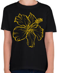 printfashion hibiscus - Gyerek póló - Fekete (2271751)