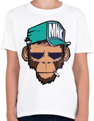 printfashion Majom cigarettával - Gyerek póló - Fehér (4654679)