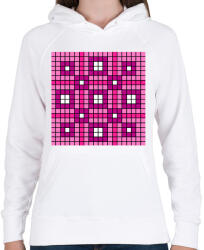 printfashion Kockás minta 06 - Női kapucnis pulóver - Fehér (10981085)
