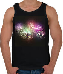 printfashion Kockák lézerfényben - Férfi atléta - Fekete (7057802)