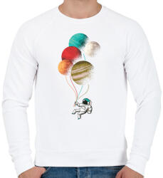 printfashion Űrhajós lufikkal - Férfi pulóver - Fehér (15465799)