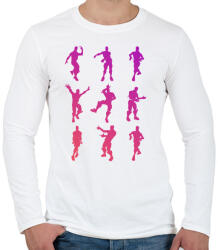 printfashion Fortnite Emotes - Férfi hosszú ujjú póló - Fehér (1236509)
