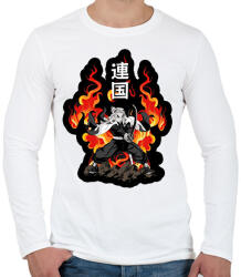printfashion Demon Slayer Kyōjurō Rengoku - Férfi hosszú ujjú póló - Fehér (16440919)