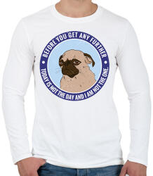 printfashion Antiszociális mopsz - Férfi hosszú ujjú póló - Fehér (7561692)