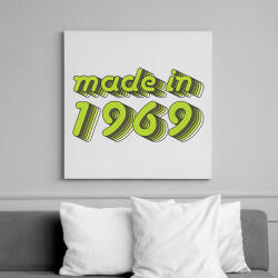 printfashion made-in-1969-green-grey - Vászonkép - Fehér (6622653)