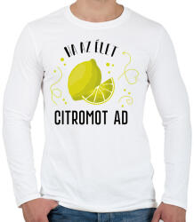 printfashion Ital páros - Citrom - Férfi hosszú ujjú póló - Fehér (6995503)