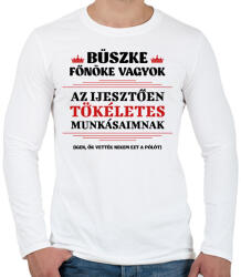 printfashion Büszke főnök - Férfi hosszú ujjú póló - Fehér (8690591)