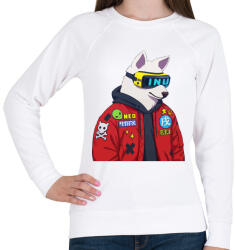 printfashion CYBER DOG - Női pulóver - Fehér (4840608)