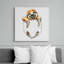 printfashion Lajhár zsebben - Vászonkép - Fehér (11965614)