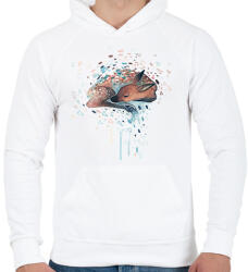 printfashion Watercolor painted Deer - Férfi kapucnis pulóver - Fehér (1255214)