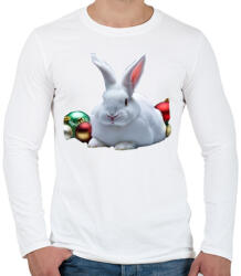 printfashion karácsonyi nyuszi - Férfi hosszú ujjú póló - Fehér (15148538)