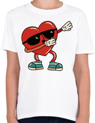 printfashion Szív dab - Gyerek póló - Fehér (6098785)